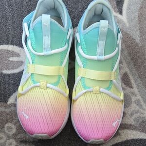 Puma Kids Pastel Gradient Sneakers - Blue, Green, Yellow, Pink